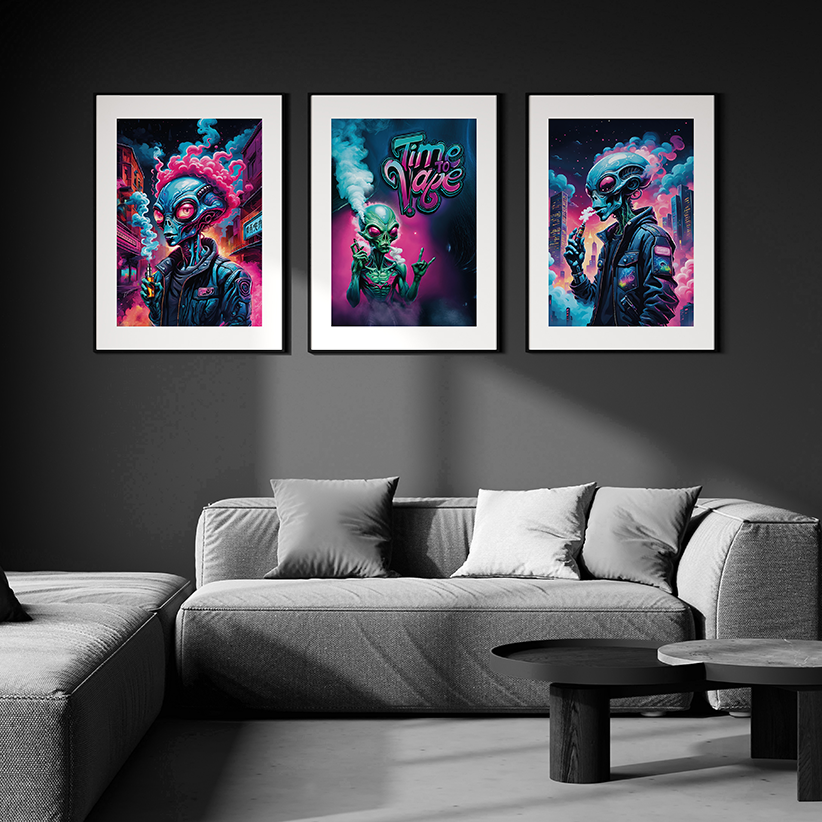 Alien Vaper - Inhale **UNFRAMED ART PRINT**