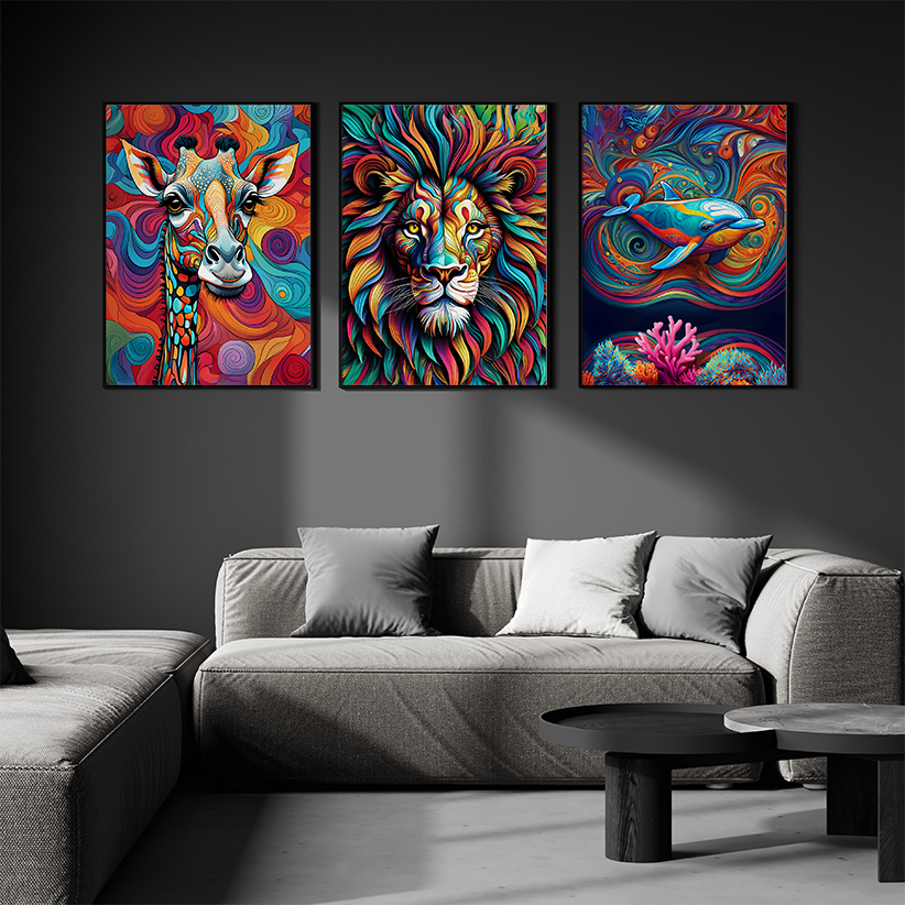 ABSTRACT LION **UNFRAMED ART PRINT**