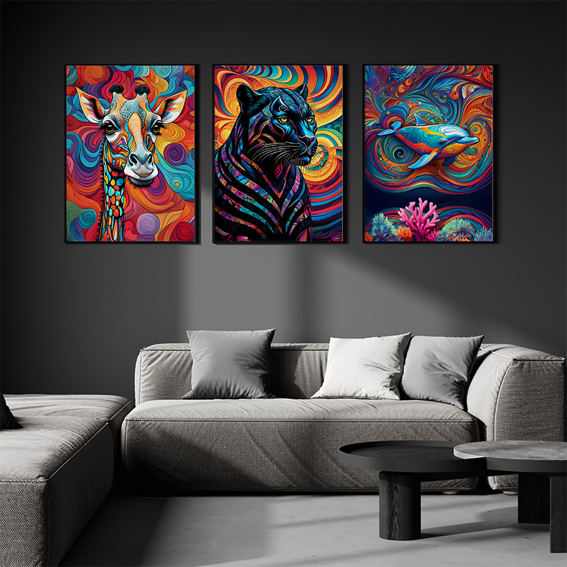ABSTRACT BLACK PANTHER **UNFRAMED ART PRINT**