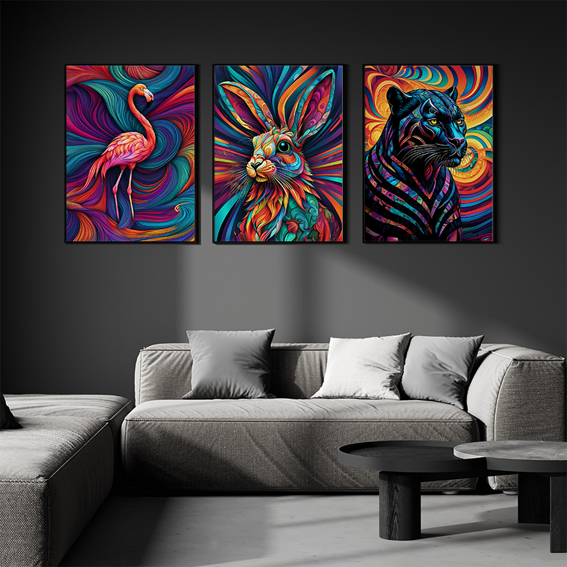 ABSTRACT RABBIT **UNFRAMED ART PRINT**