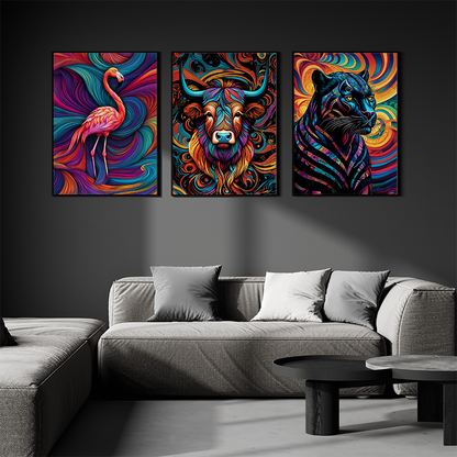 ABSTRACT HIGHLAND CATTLE **UNFRAMED ART PRINT**