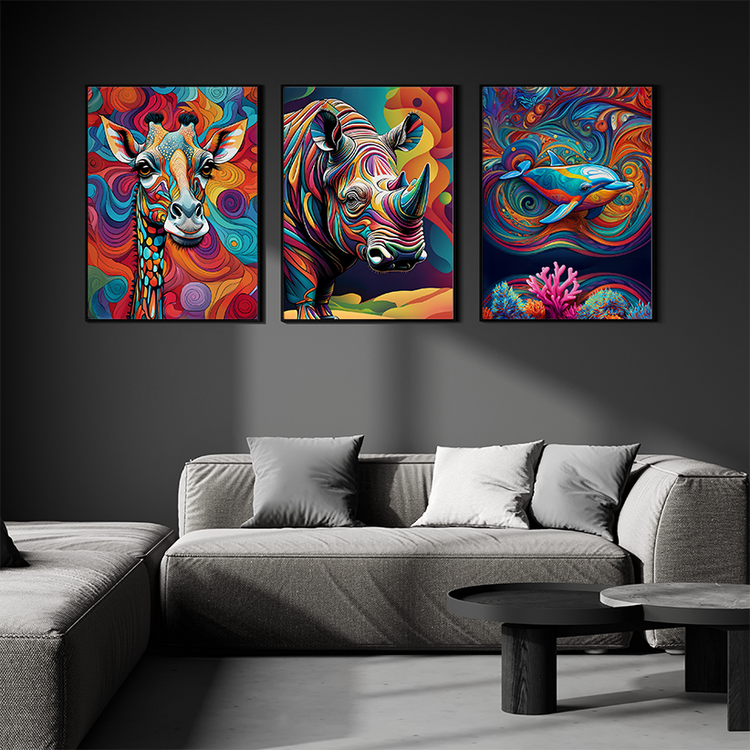 ABSTRACT RHINO **UNFRAMED ART PRINT**
