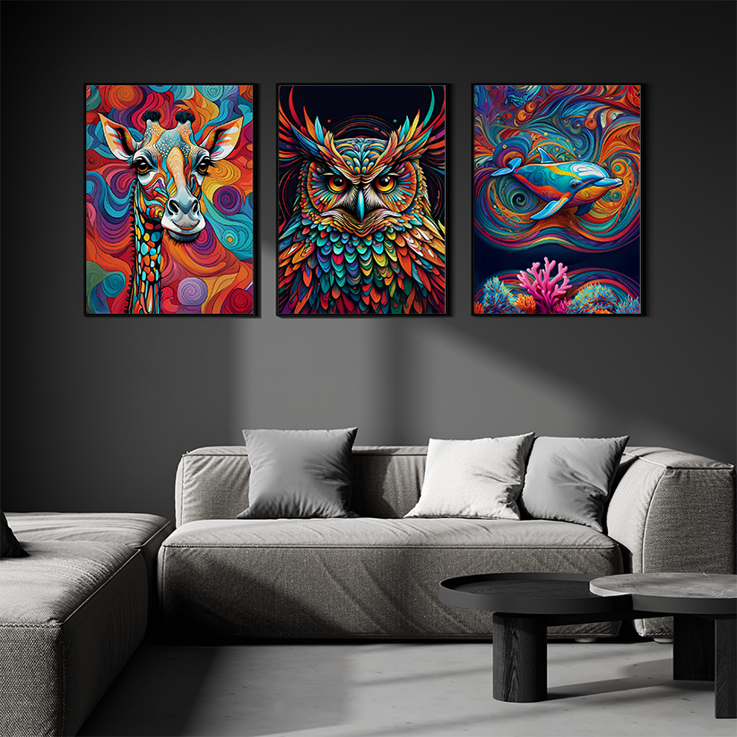 ABSTRACT OWL **UNFRAMED ART PRINT**