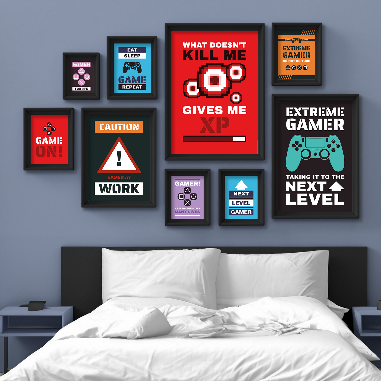 EAT SLEEP GAME REPEAT **UNFRAMED POSTER**