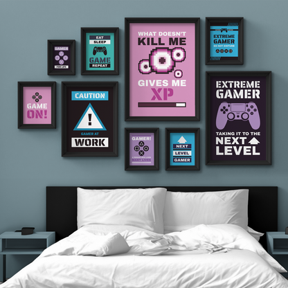 EAT SLEEP GAME REPEAT **UNFRAMED POSTER**