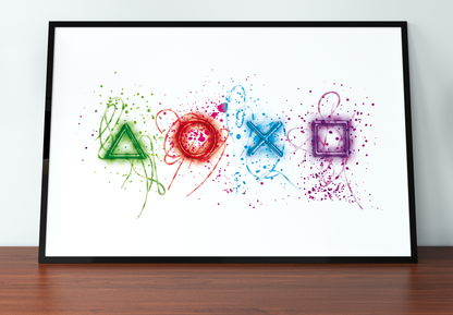 WHITE GRUNGE GAMER **UNFRAMED POSTER**