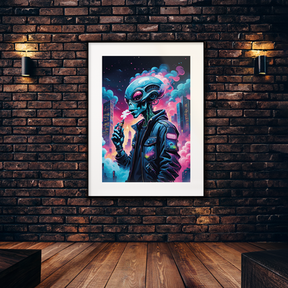 Alien Vaper - Inhale **UNFRAMED ART PRINT**