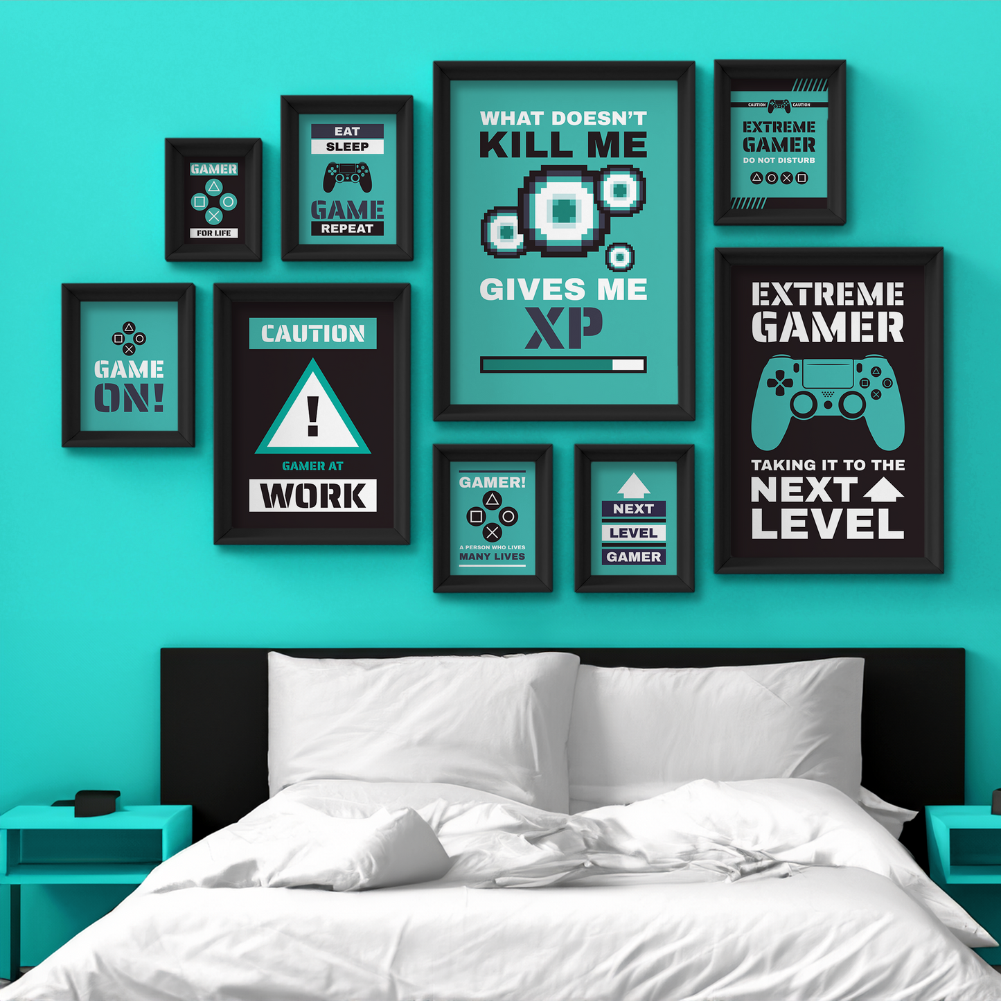 CAUTION GAMER AT WORK **UNFRAMED POSTER**