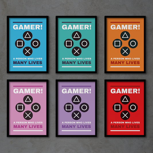 GAMER LIVES MANY LIVES **UNFRAMED POSTER**
