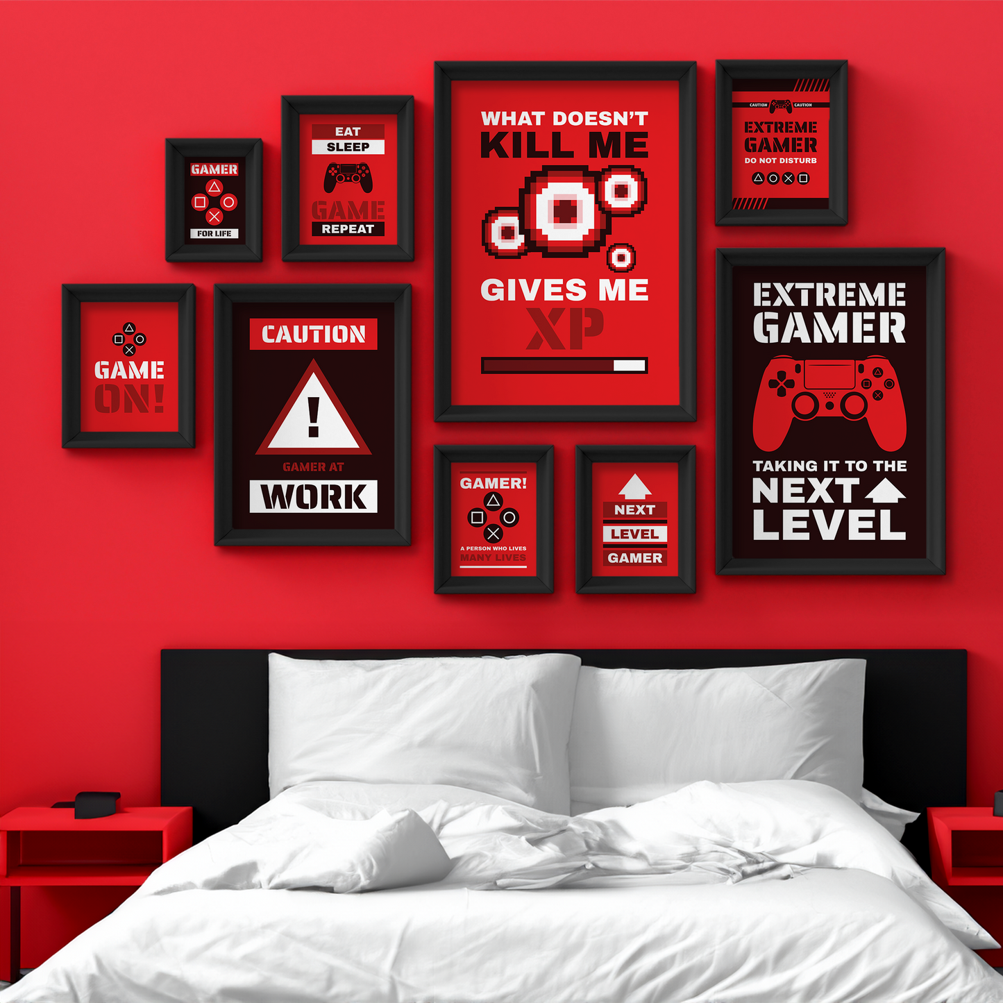 CAUTION GAMER AT WORK **UNFRAMED POSTER**
