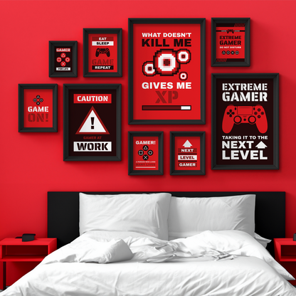 CAUTION GAMER AT WORK **UNFRAMED POSTER**