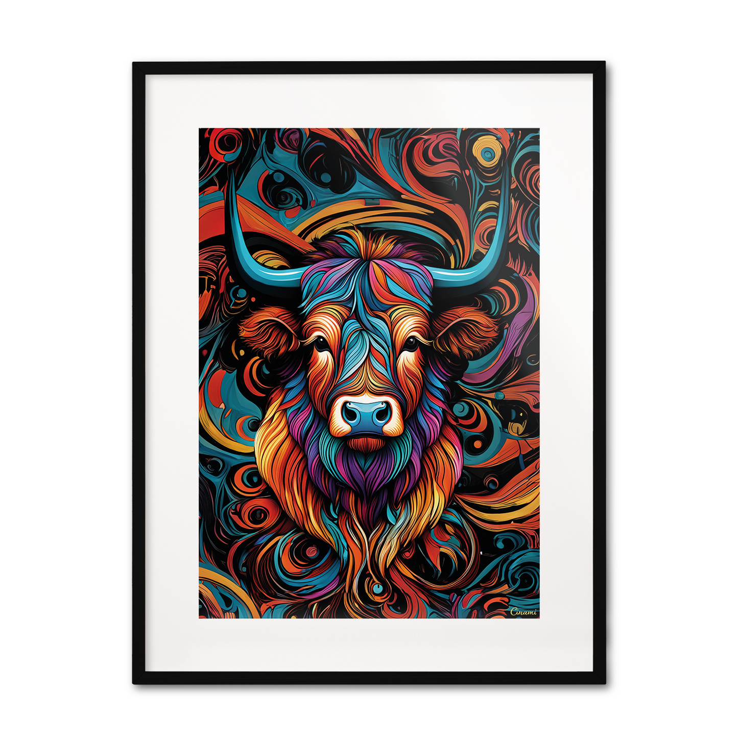 ABSTRACT HIGHLAND CATTLE **UNFRAMED ART PRINT**