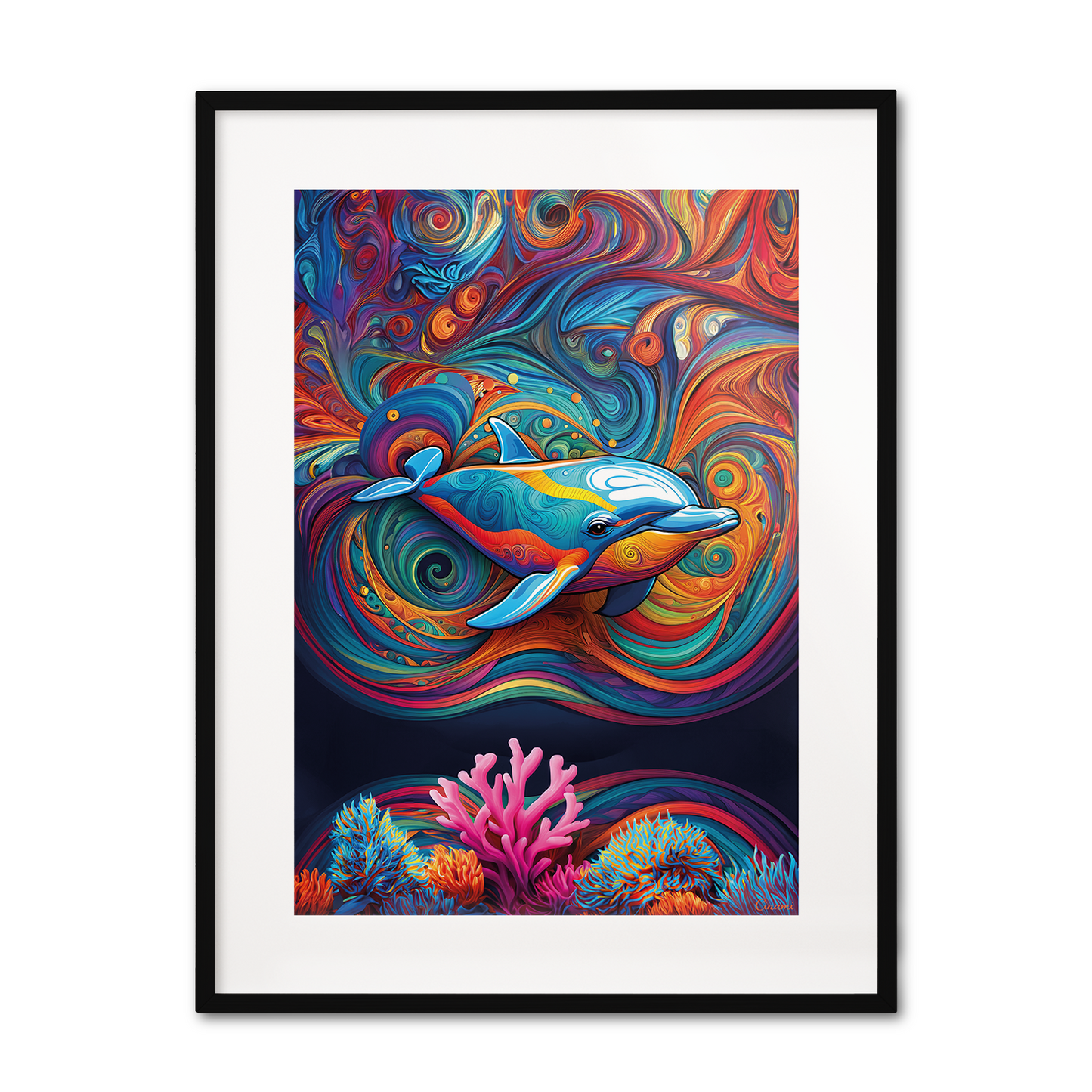 ABSTRACT DOLPHIN **UNFRAMED ART PRINT**