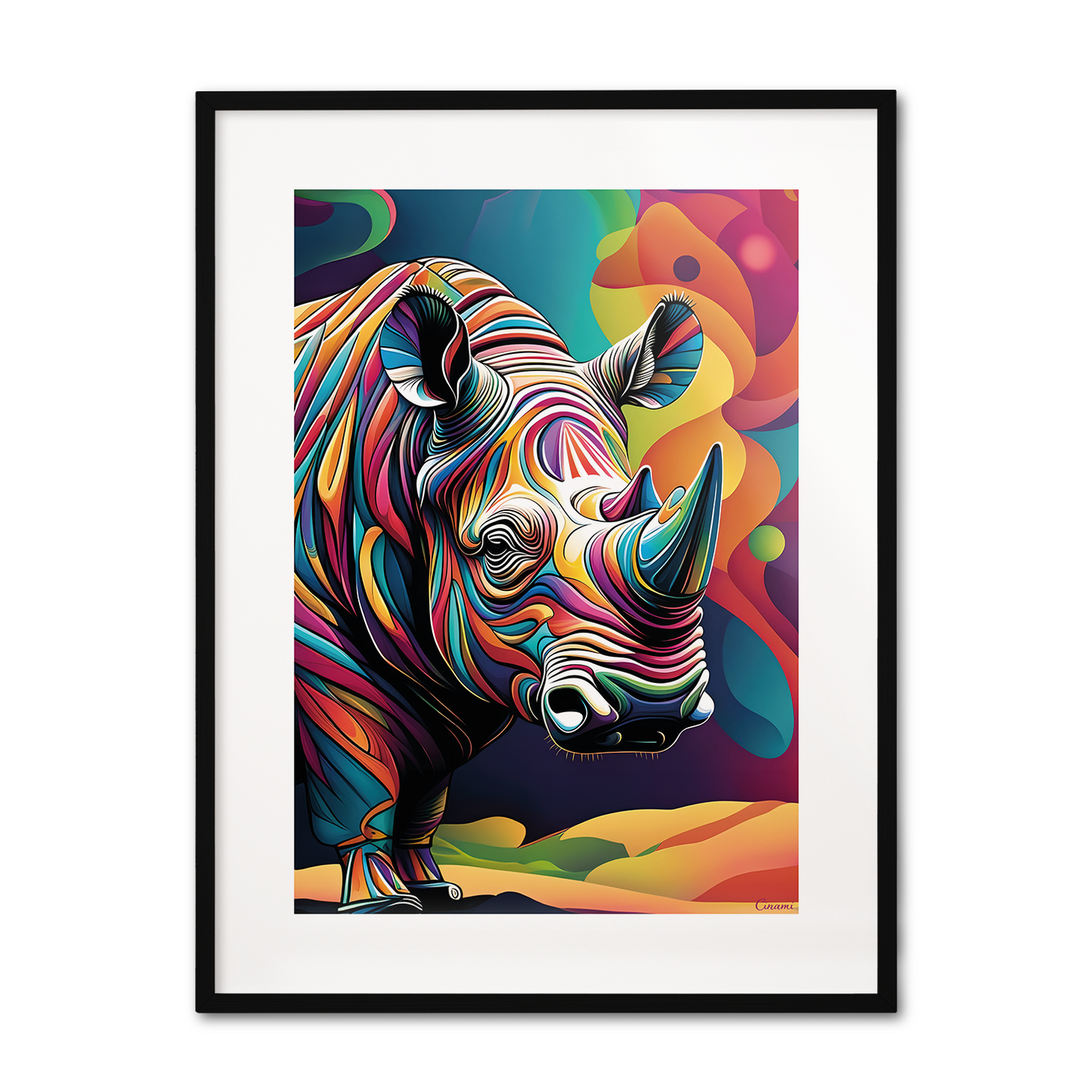 ABSTRACT RHINO **UNFRAMED ART PRINT**