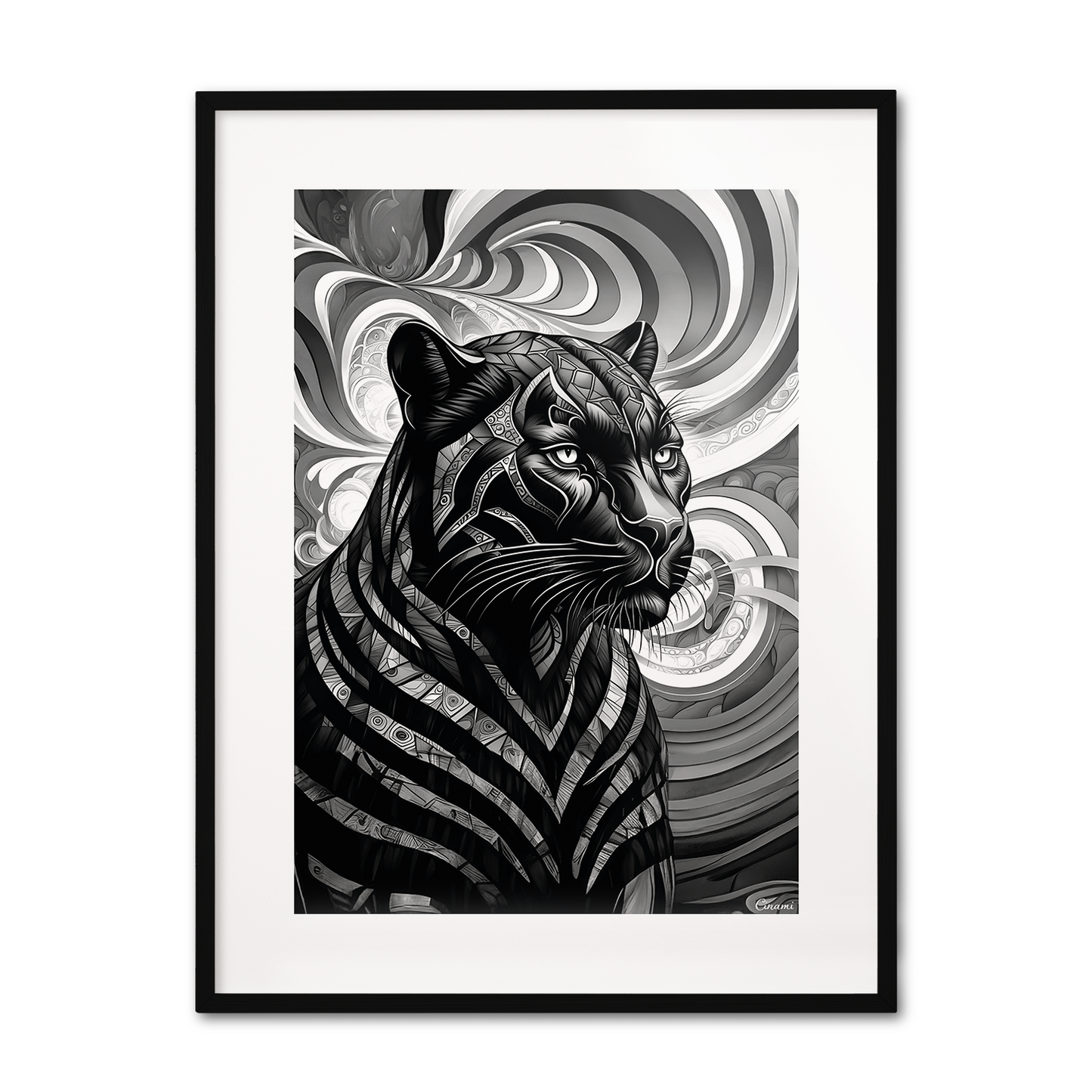 ABSTRACT BLACK PANTHER **UNFRAMED ART PRINT**