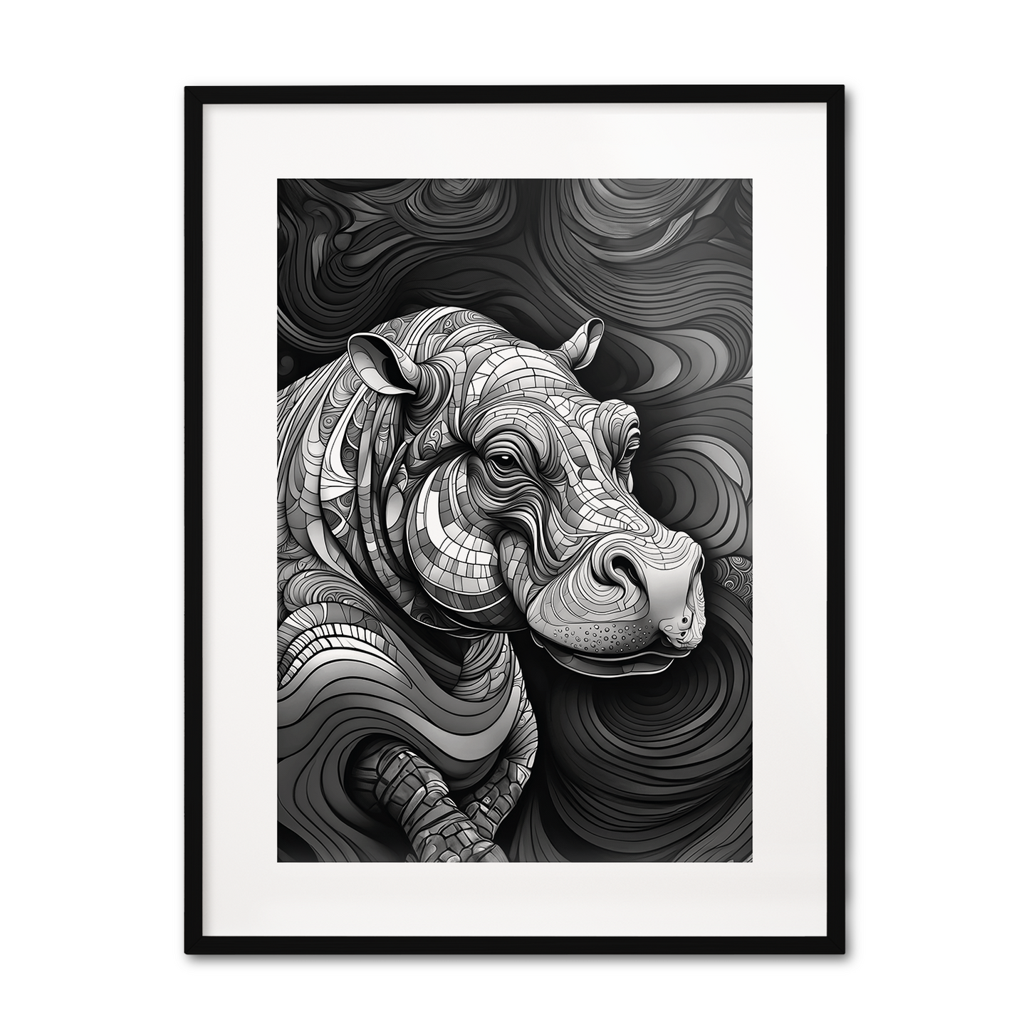 ABSTRACT HIPPO **UNFRAMED ART PRINT**