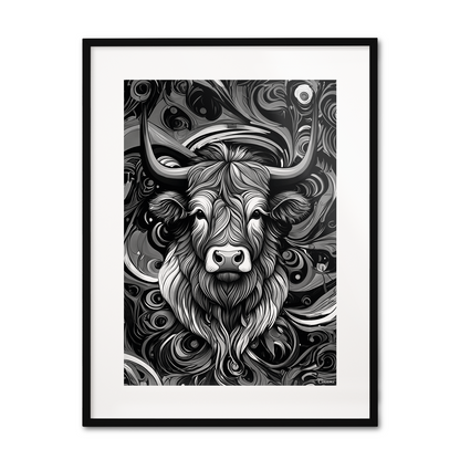 ABSTRACT HIGHLAND CATTLE **UNFRAMED ART PRINT**