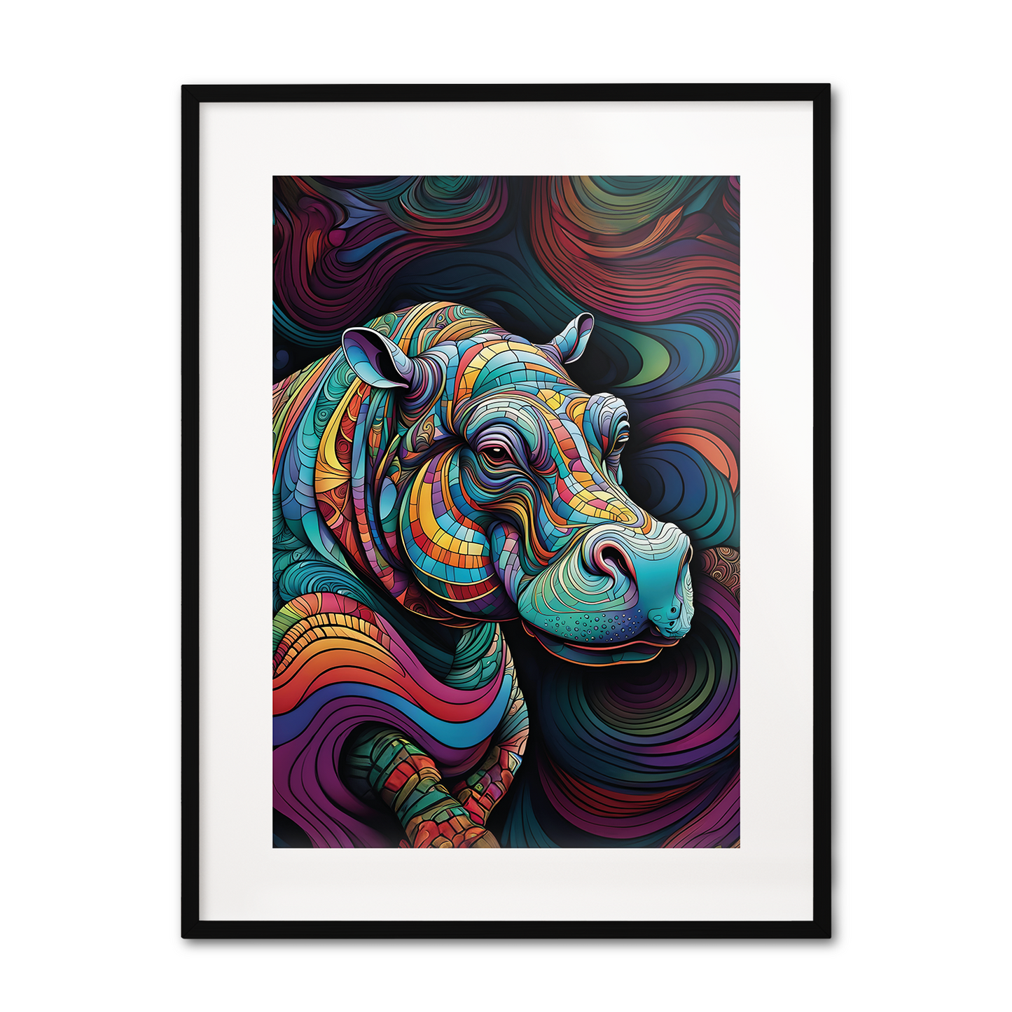 ABSTRACT HIPPO **UNFRAMED ART PRINT**