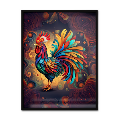 ABSTRACT COCKEREL **UNFRAMED ART PRINT**