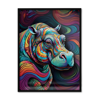 ABSTRACT HIPPO **UNFRAMED ART PRINT**