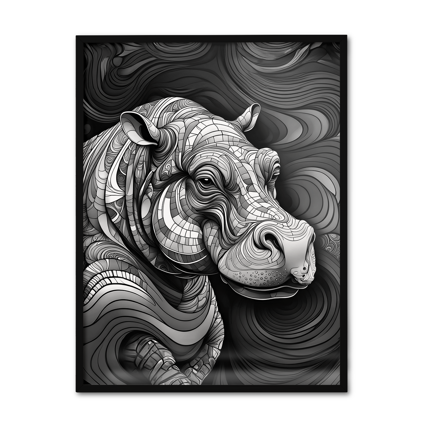 ABSTRACT HIPPO **UNFRAMED ART PRINT**