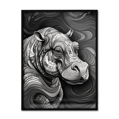 ABSTRACT HIPPO **UNFRAMED ART PRINT**