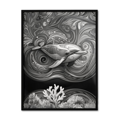 ABSTRACT DOLPHIN **UNFRAMED ART PRINT**