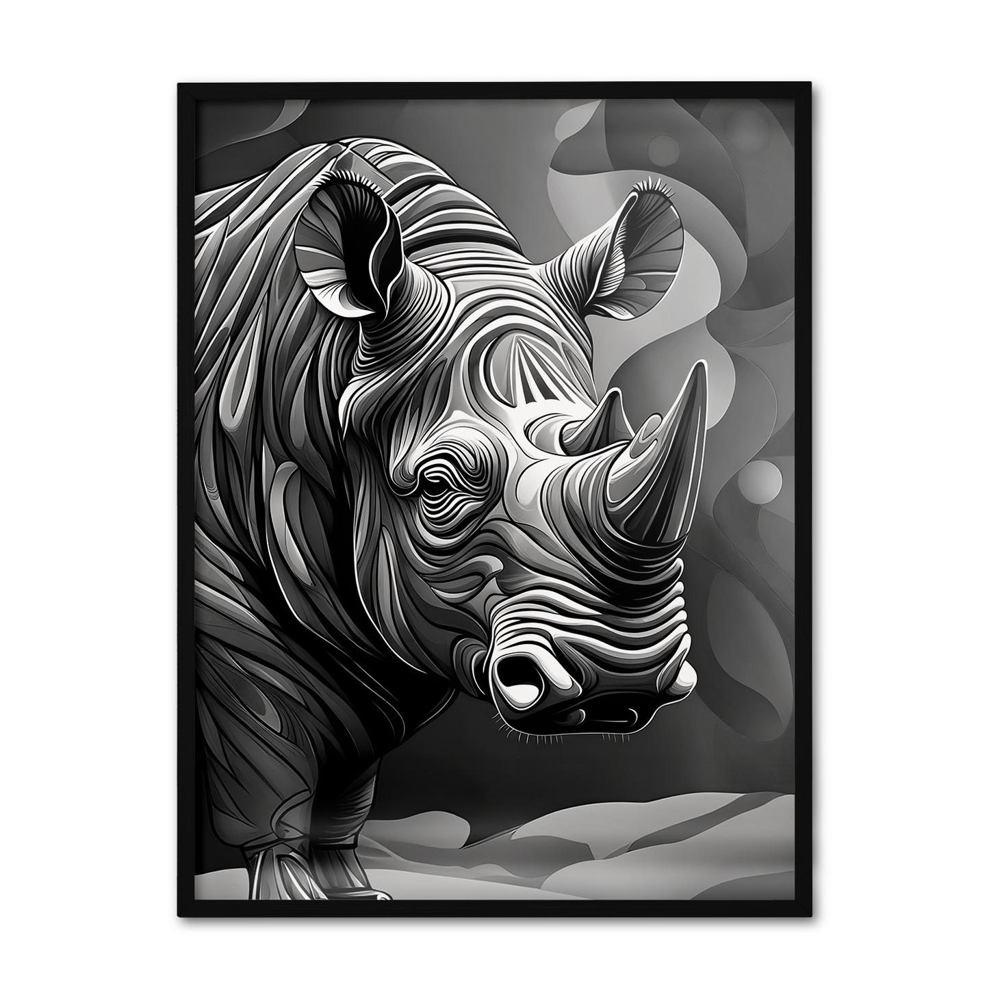 ABSTRACT RHINO **UNFRAMED ART PRINT**