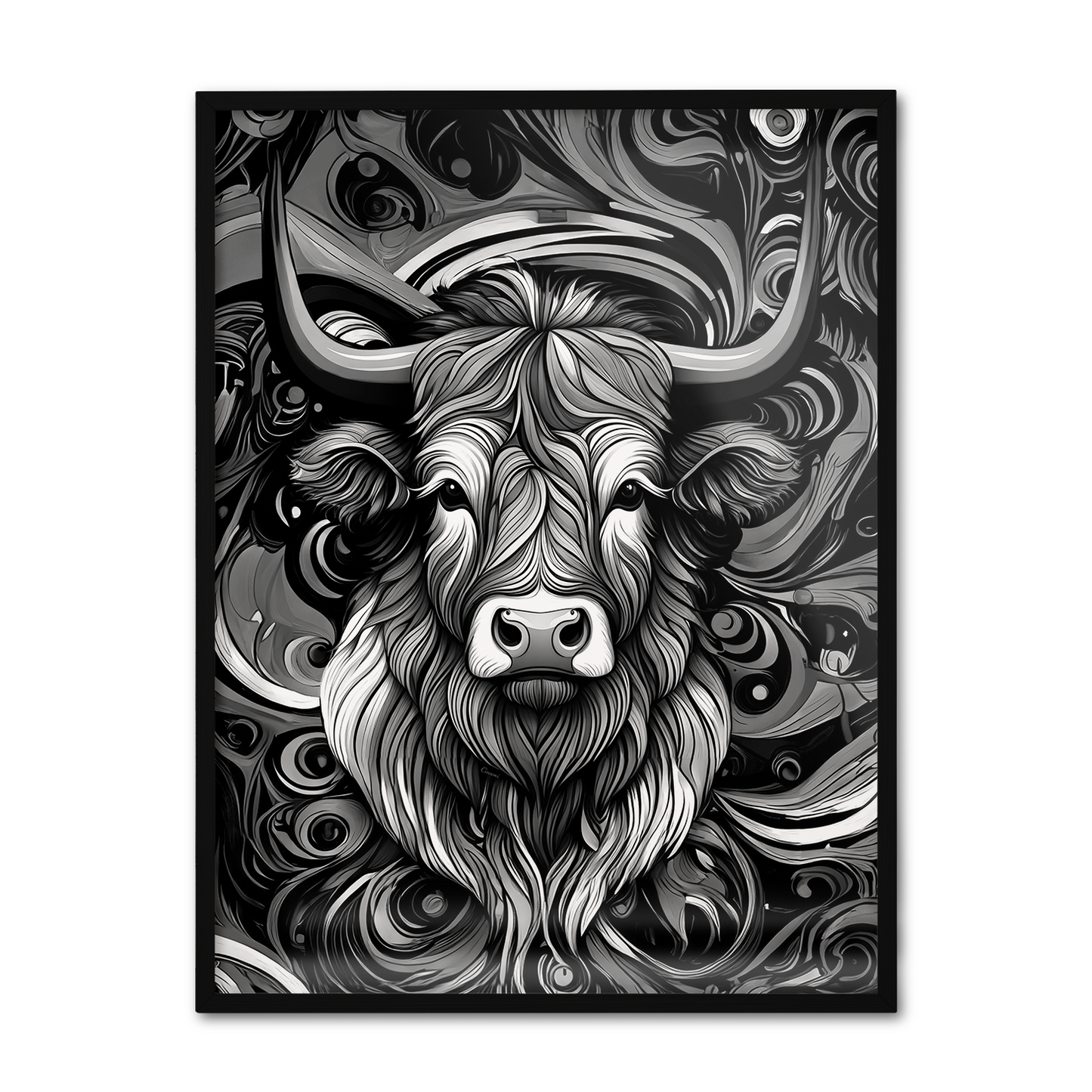 ABSTRACT HIGHLAND CATTLE **UNFRAMED ART PRINT**