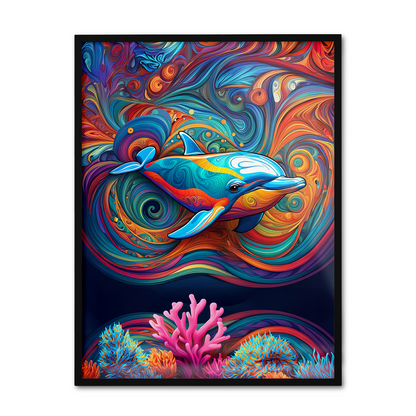 ABSTRACT DOLPHIN **UNFRAMED ART PRINT**