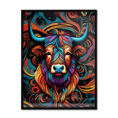 ABSTRACT HIGHLAND CATTLE **UNFRAMED ART PRINT**