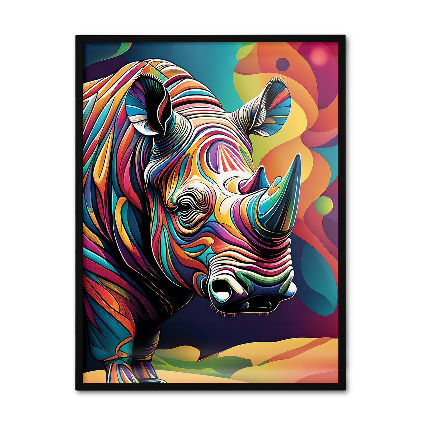 ABSTRACT RHINO **UNFRAMED ART PRINT**