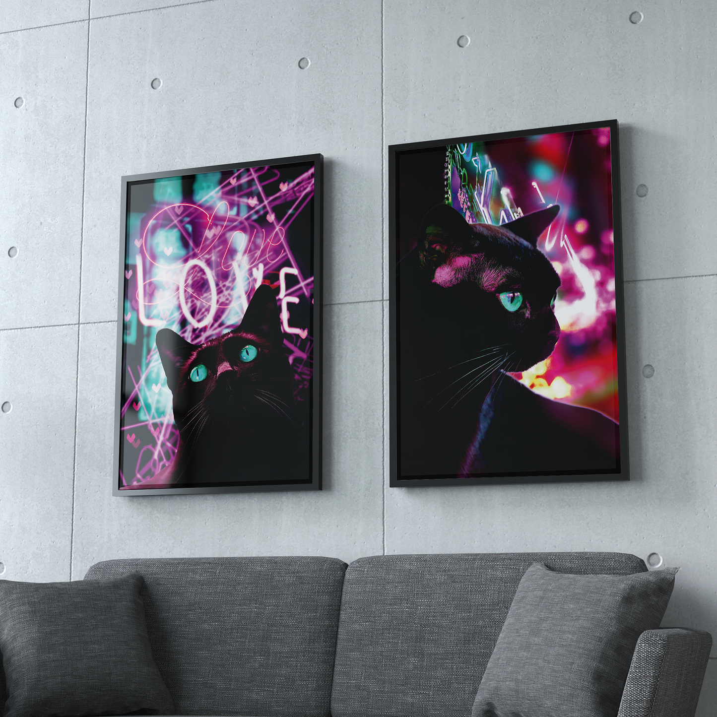 NEON CAT **UNFRAMED POSTER**