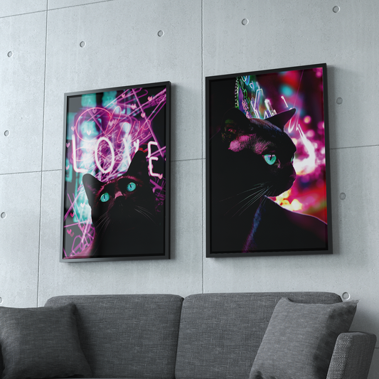 NEON CAT **UNFRAMED POSTER**