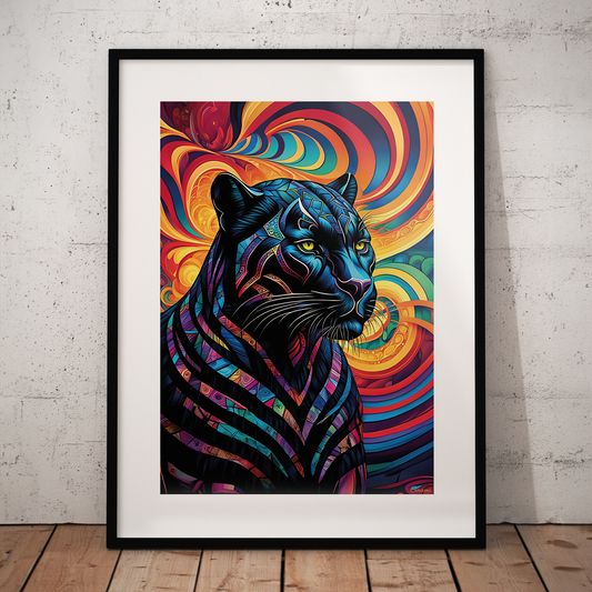 ABSTRACT BLACK PANTHER **UNFRAMED ART PRINT**