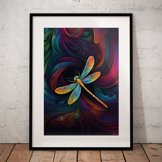 ABSTRACT DRAGONFLY **UNFRAMED ART PRINT**