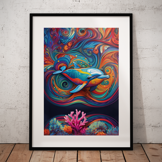 ABSTRACT DOLPHIN **UNFRAMED ART PRINT**