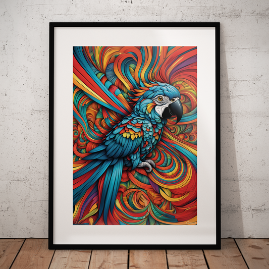 ABSTRACT PARROT **UNFRAMED ART PRINT**