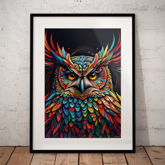 ABSTRACT OWL **UNFRAMED ART PRINT**