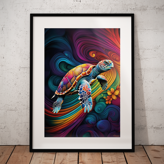 ABSTRACT TURTLE **UNFRAMED ART PRINT**