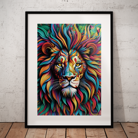 ABSTRACT LION **UNFRAMED ART PRINT**