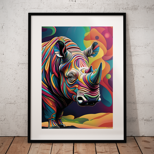 ABSTRACT RHINO **UNFRAMED ART PRINT**