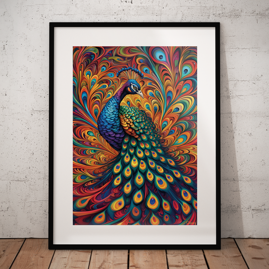 ABSTRACT PEACOCK **UNFRAMED ART PRINT**
