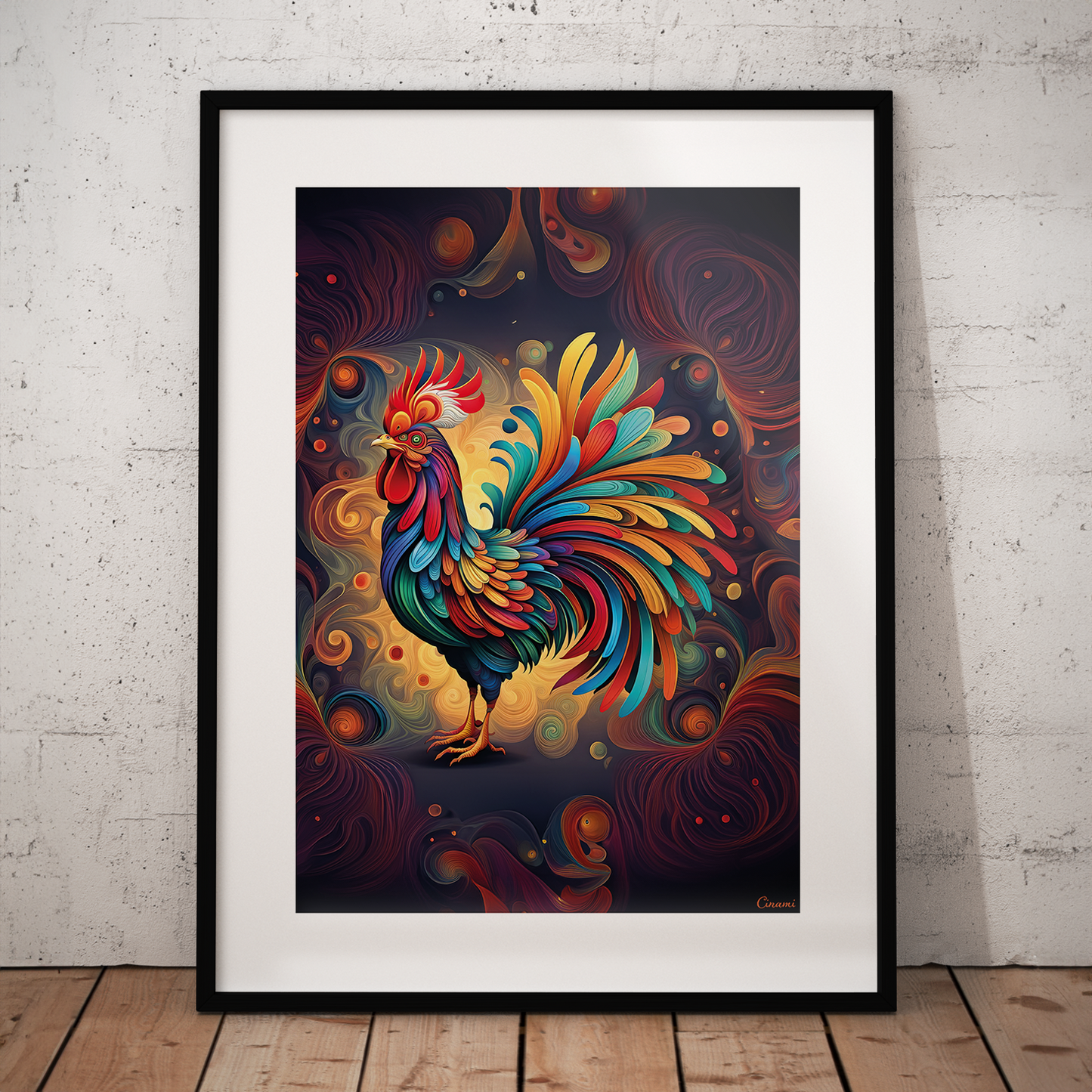 ABSTRACT COCKEREL **UNFRAMED ART PRINT**