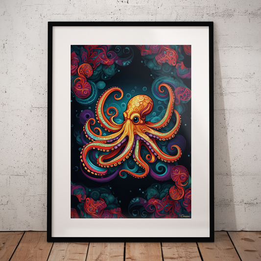 ABSTRACT OCTOPUS **UNFRAMED ART PRINT**