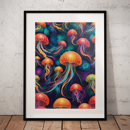 ABSTRACT JELLYFISH **UNFRAMED ART PRINT**