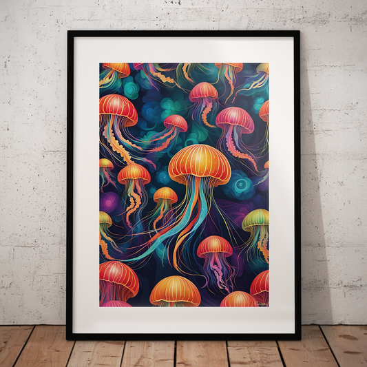 ABSTRACT JELLYFISH **UNFRAMED ART PRINT**