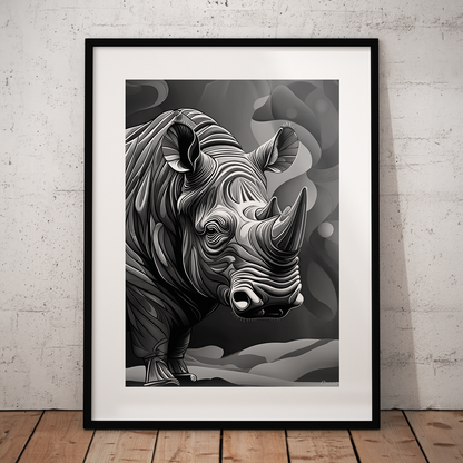 ABSTRACT RHINO **UNFRAMED ART PRINT**
