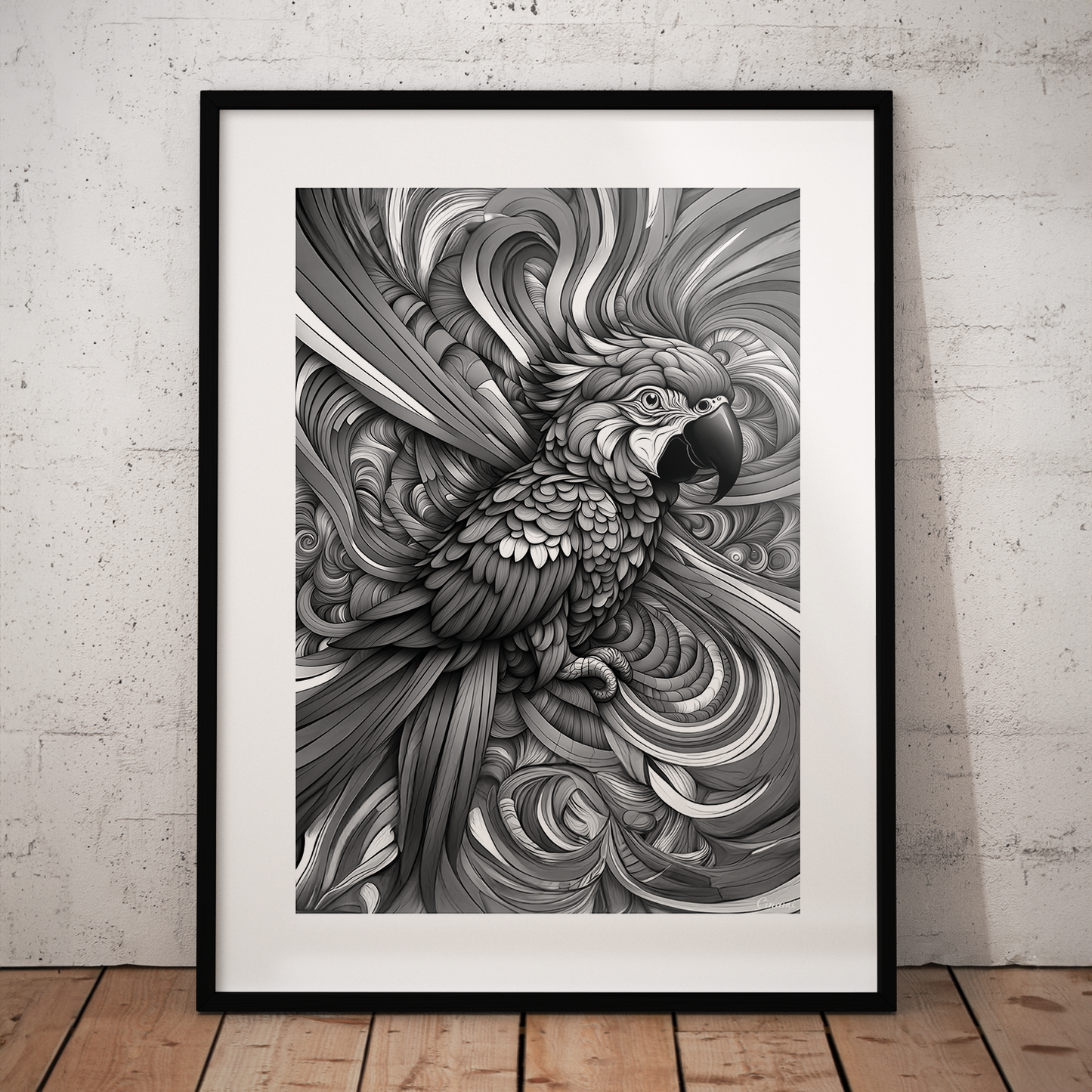 ABSTRACT PARROT **UNFRAMED ART PRINT**