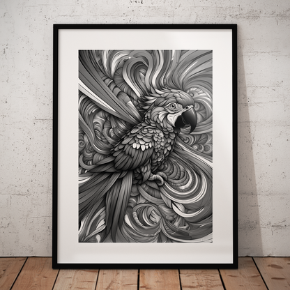 ABSTRACT PARROT **UNFRAMED ART PRINT**